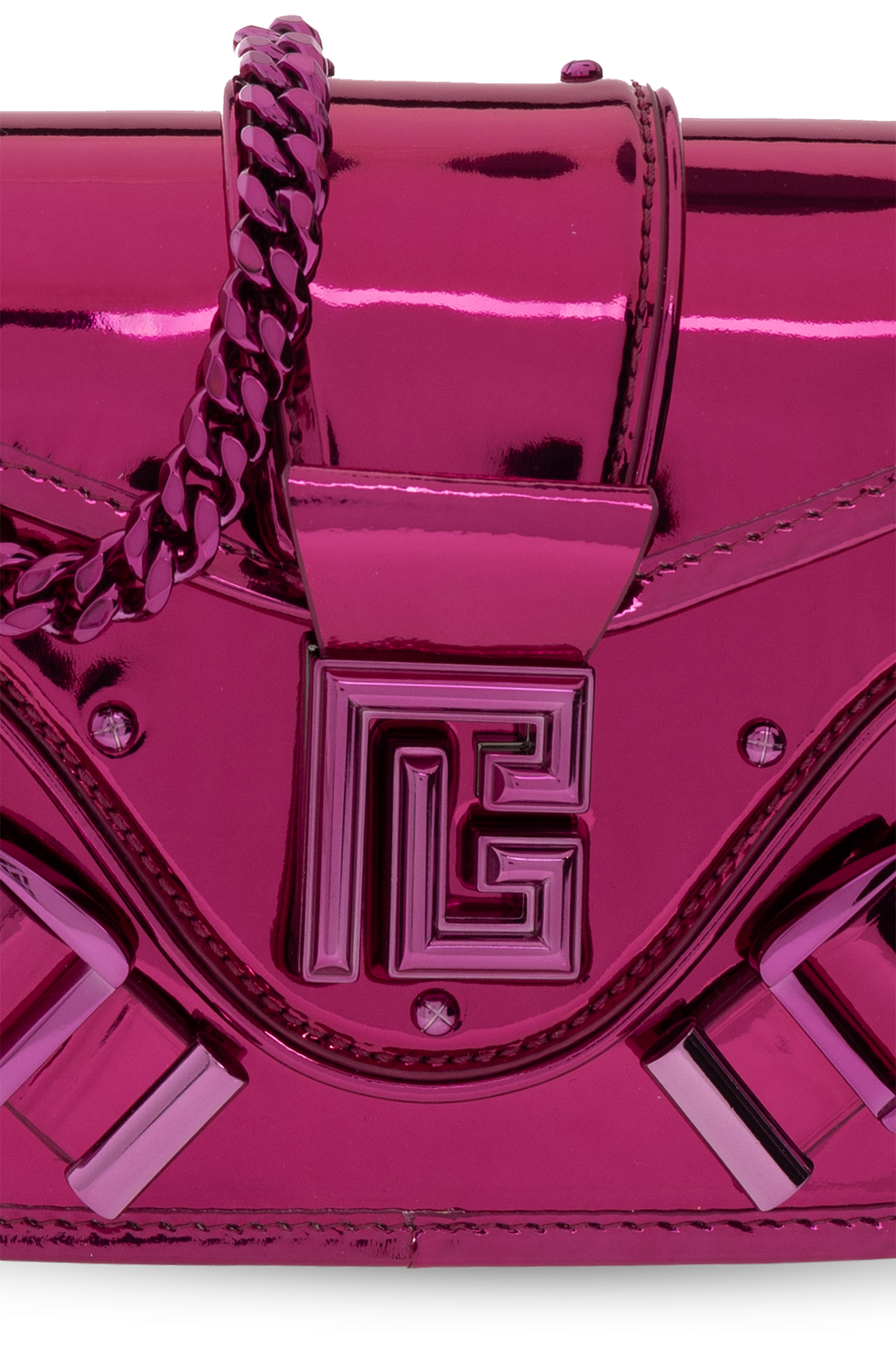 Balmain Woman 's Black Leather With Logo Buckle